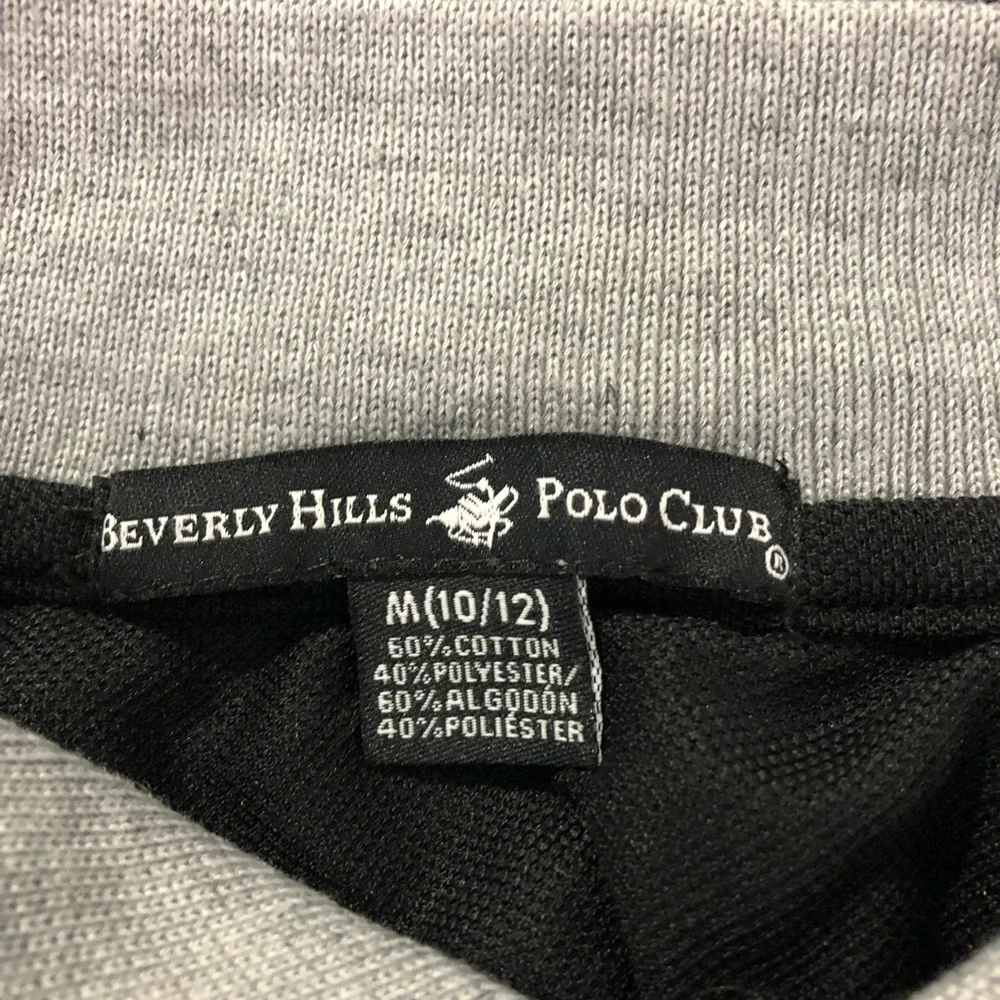 NEW Beverly Hills Polo Club Boys Polo Short Sleeve Shirt, Size Medium, Black
